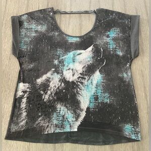 XHILARATION  woman’s  sequins short sleeve tee